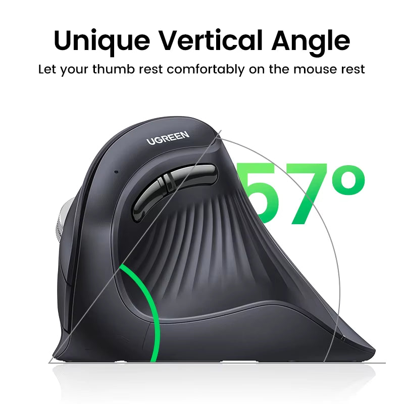 Vertical Mouse Wireless Bluetooth5.0 2.4G Ergonomic 4000DPI 6 Mute Buttons for Macbook Tablet Laptops Computer PC Mice