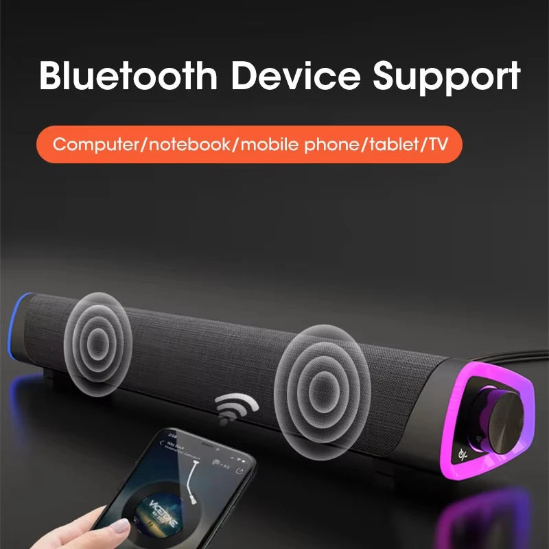 Niye Bluetooth Speaker Bar with Subwoofer Stereo Sound USB Wired for PC Laptop Macbook Desktop Audio