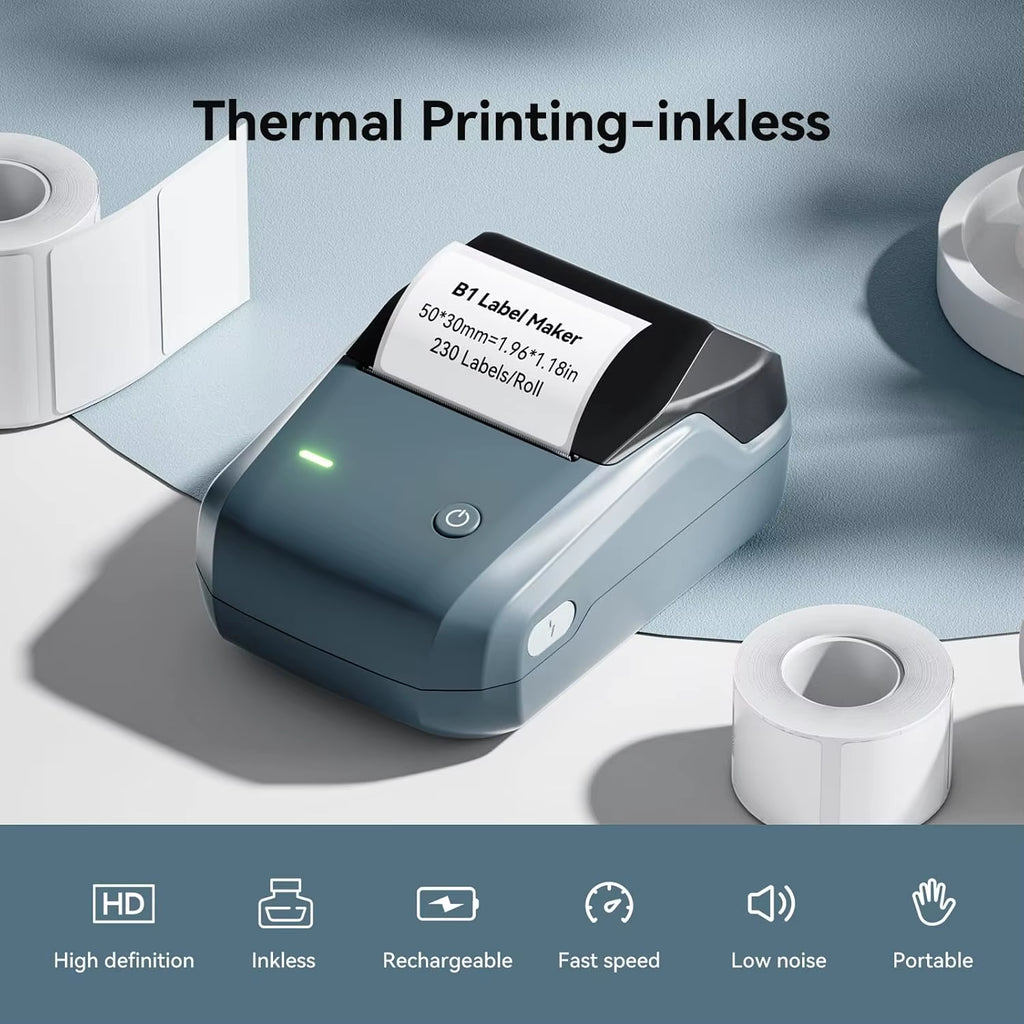 B1 Mini Label Thermal Printer Portable Self-Adhesive Bluetooth Maker Machine for round UV Tag Stickers Labels Rolls