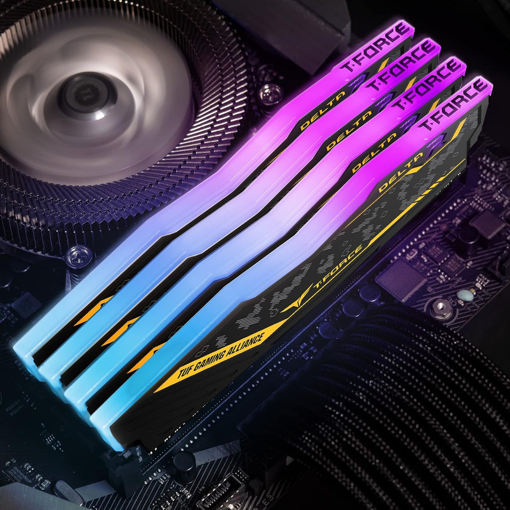 Team Group Tf9D416G3200Hc16Cdc01 Delta Tuf Gaming RGB RAM Memory 16GB (2X8GB) DDR4 U-DIMM 3200Mhz PC4-25600 CL16 Non-Ecc