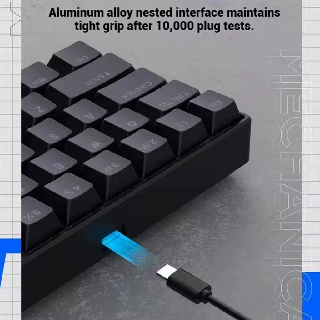 2026 New USB Gaming Mechanical Mini Keyboard Red Switch RGB Backlit 61 Keys Wired Feel for Game/Office