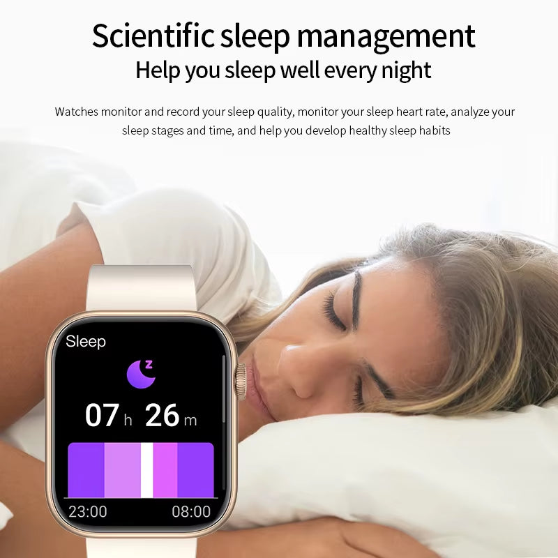 New Smart Watch 2025 Wireless Charging Smartwatch Bluetooth Calls Men Women Smartwatches Fitness Bracelet Custom Watch Face