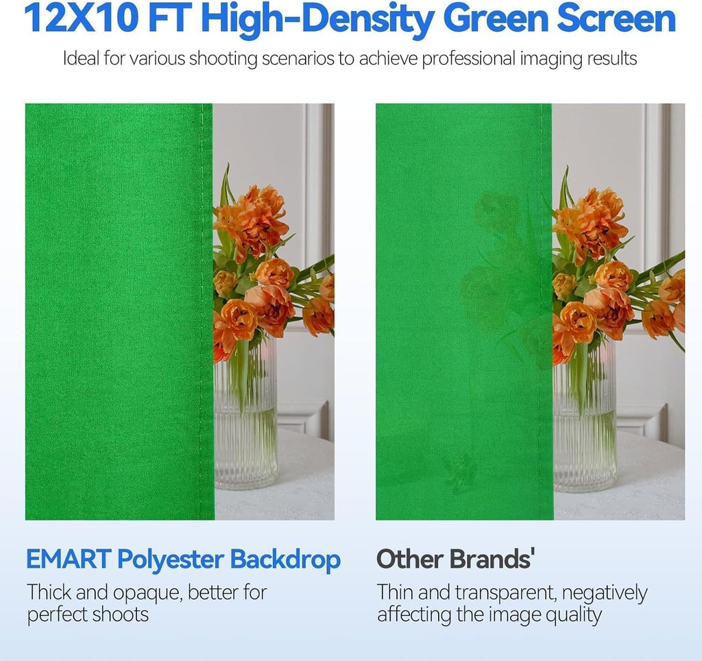 8.5 X 10Ft Green Screen Backdrop Kit with Tripod Stand, Photography Background Support System with 10 X12Ft 100% Cotton Muslin Chromakey Backdrop for Photo Studio, Video Shooting, Live Streaming